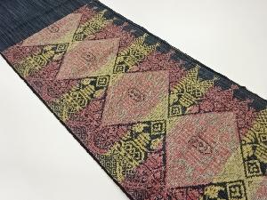 菱に幾何学模様織出し名古屋帯